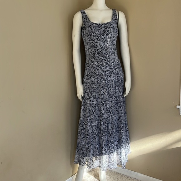 Nine West Maxi Full Length Sleeveless Blue White Summer Dress Size S‎ - Picture 2 of 8